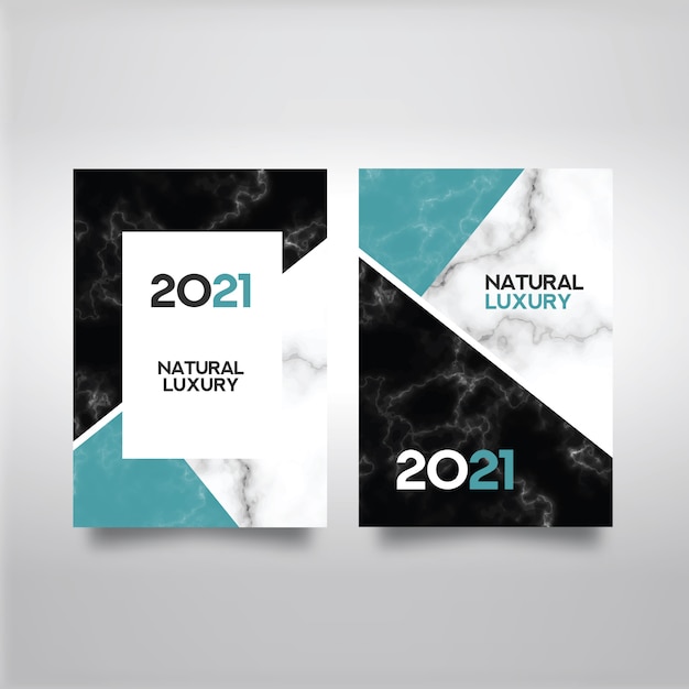 Marble Abstract Book Cover Design Vector Template 