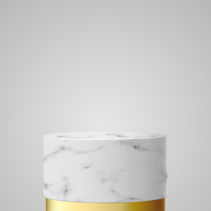 Vector marble cylinder showcase podium