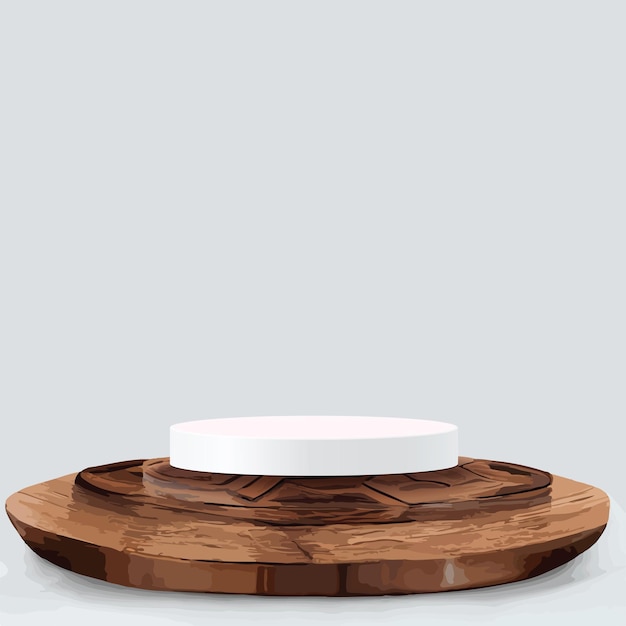 Vector marble mock up, show cosmetic product display, podium, stage pedestal or platform. 3d vector wood