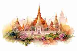 Vector marble temple of bangkok thailand wat benchamabophit bangkok amazing thailand tourist attraction