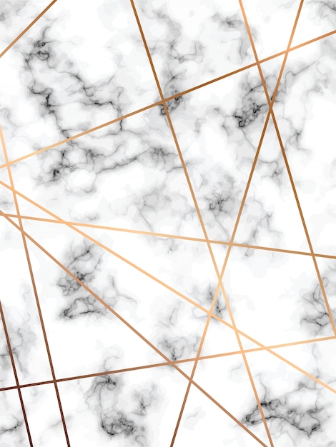 Вектор Мраморная текстура с золотыми геометрическими линиями, черно-белая поверхность мрамора