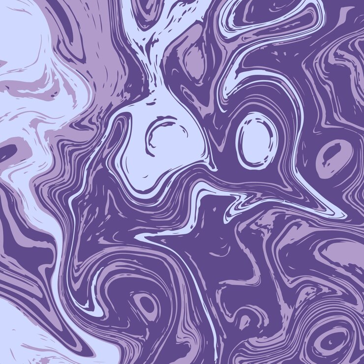 Vector marble texture ebru suminagashi technique in trendy ultra violet color