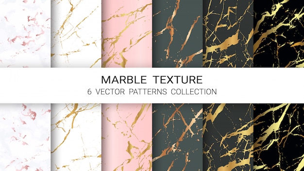 Vector marble texture pattern collection