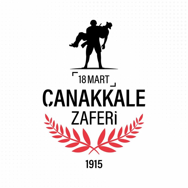 Vector march 18 canakkale victory card design anniversary of the anakkale victory