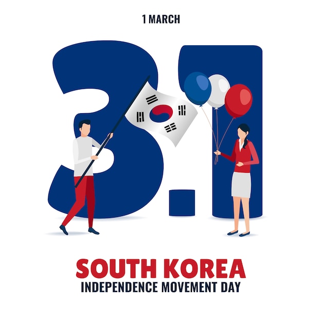 March 1st movement in south korea illustration