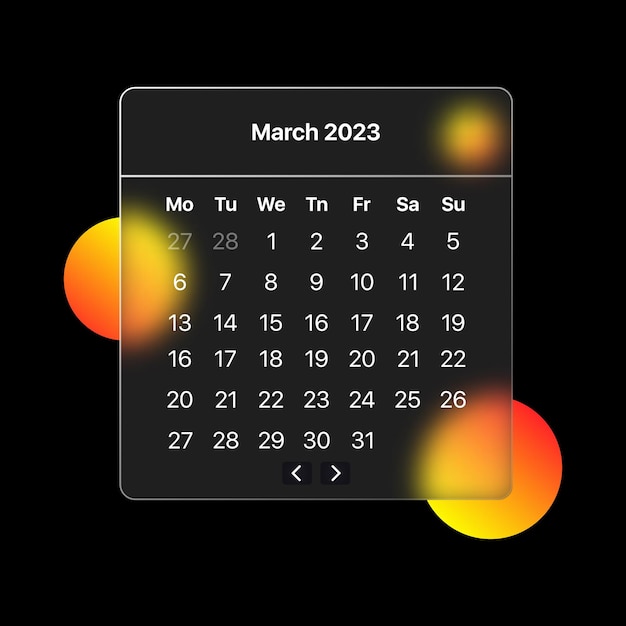 March 2023 calendar line icon time management electronic digital reminder notification schedule appointment event planning concept glassmorphism style vector line icon for business