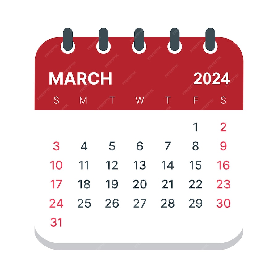 Premium Vector March 2024 calendar