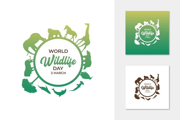 Vector march 3 world wildlife day logo design template