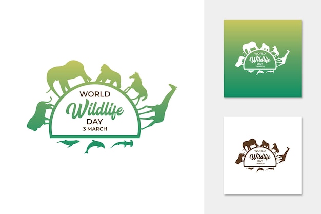 March 3 World Wildlife Day Logo Design Template
