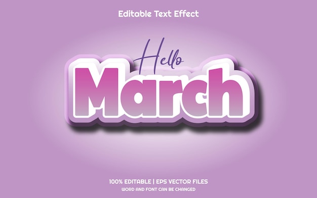 March 3d editable text effect