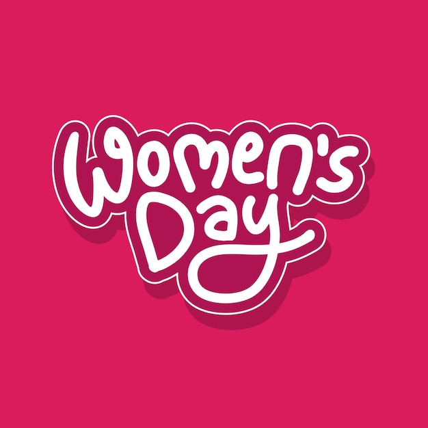 March 8, happy women's day lettering vector logo design for greeting card, banner, poster, social