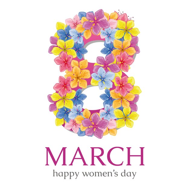 Vector march 8 international women's day vector greeting card