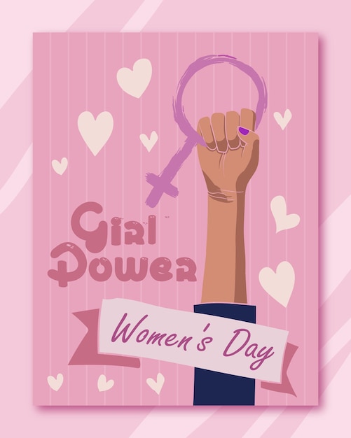 Vector march 8 women international womens day girl power