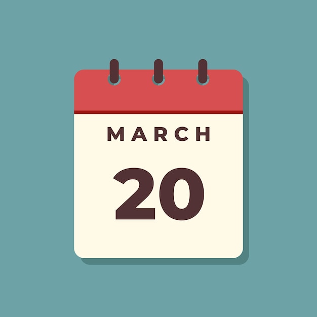 March Calendar Icon Vector Template