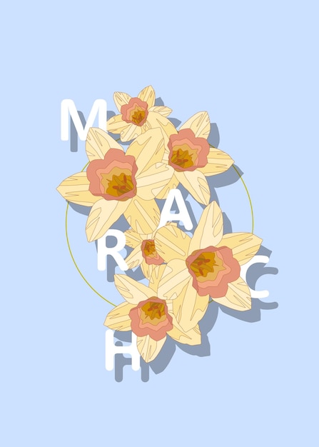 Вектор рождения мартовского цветка