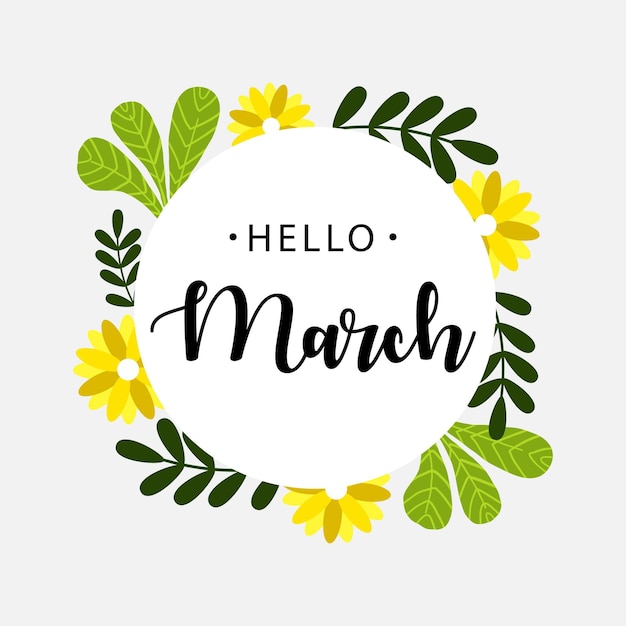 Marzo - nome del mese con lettere disegnate a mano. mese di marzo scritto a mano per calendario, logo mensile.