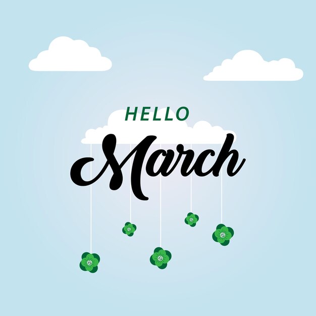 March - Hand drawn lettering month name. Hand written month March for calendar, monthly logo.