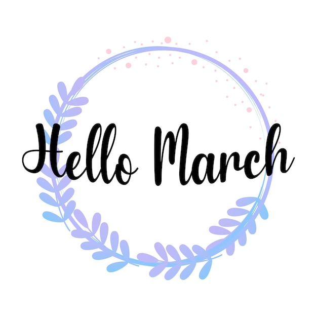 Март - Нарисованное от руки название месяца. Написанный от руки месяц март для календаря, ежемесячный логотип.