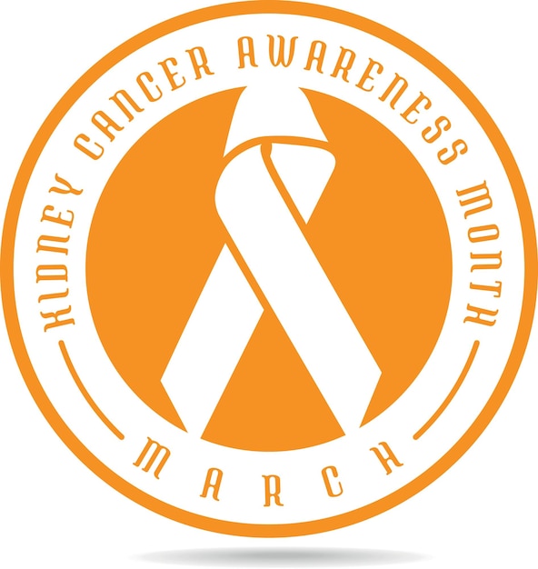 March Is Awareness Month For Kidney Cancer Orange Ribbon Sticker