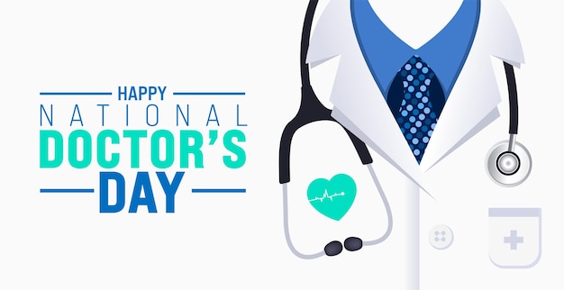 Вектор Март - это шаблон фона национального дня врачей. концепция праздника используется в качестве фонарного баннера.