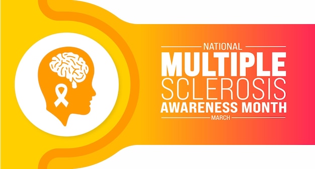 March is national Multiple Sclerosis Awareness Month background template Holiday concept