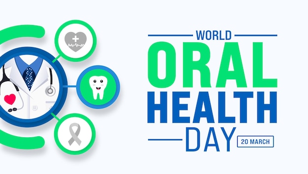 March is World Oral Health Day background template Holiday concept use to background banner