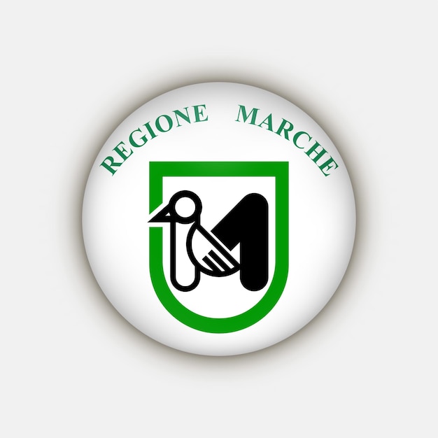 Marche Flag Region of Italy Vector illustration