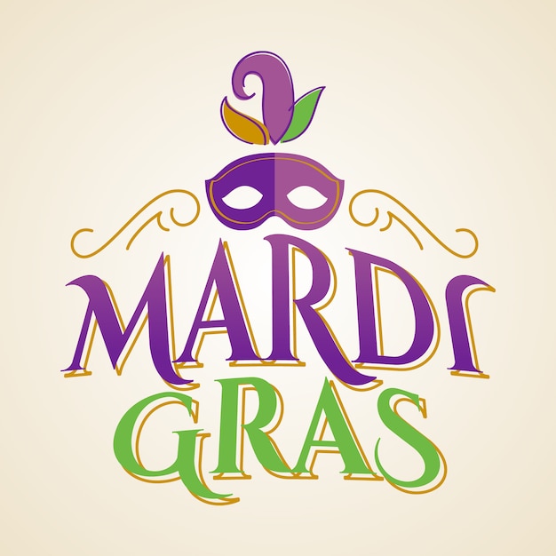 Mardi Gras belettering illustratie