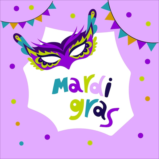 Mardi Gras carnaval vakantie briefkaart kleurrijke banner Vector illustration01