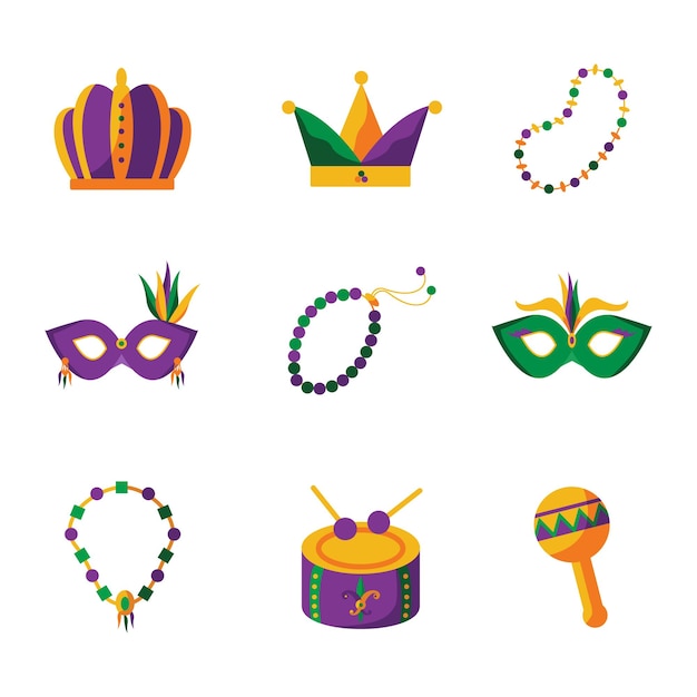 Mardi Gras Carnival Icon Element