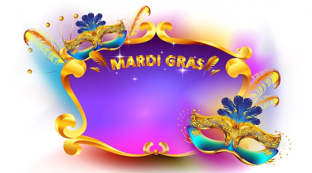 Mardi Gras Карнавальная маска постер и баннер