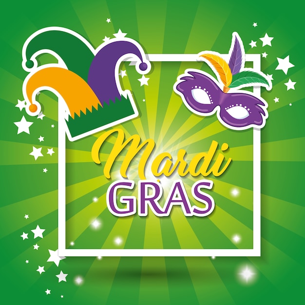 Vector mardi gras carnival party poster background