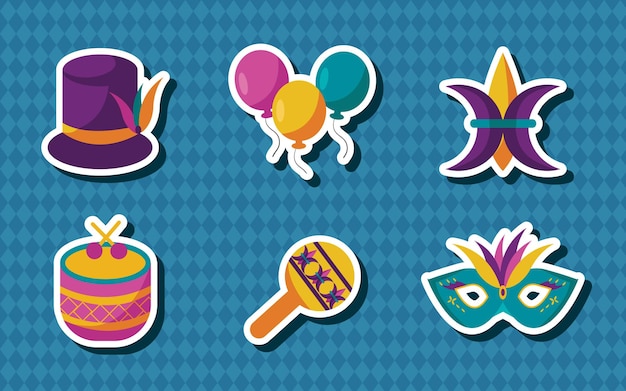 Mardi Gras Carnival Sticker