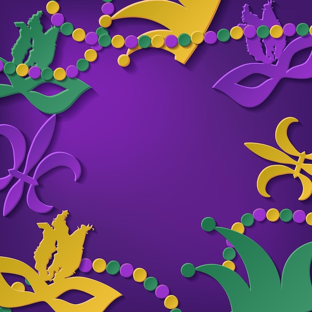 Vector mardi gras elegant frame place for your text