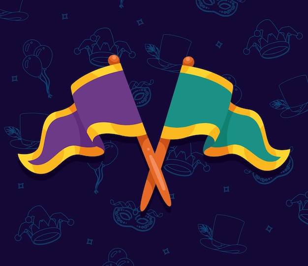 Mardi gras flags