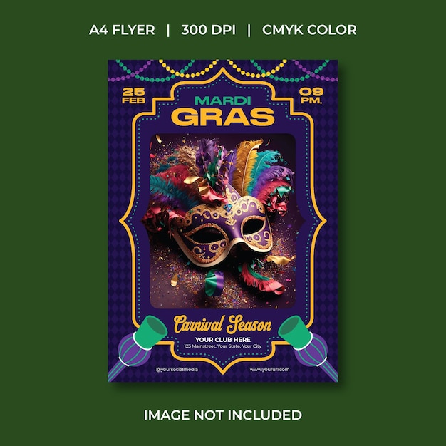 Vector mardi gras flyer