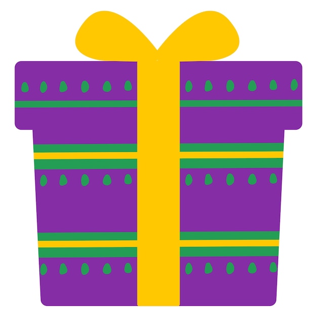 Mardi gras geschenk geïsoleerd op een witte achtergrond. vectorillustratie