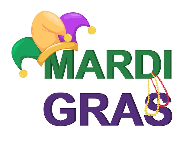 Шапка Mardi Gras с ожерельями