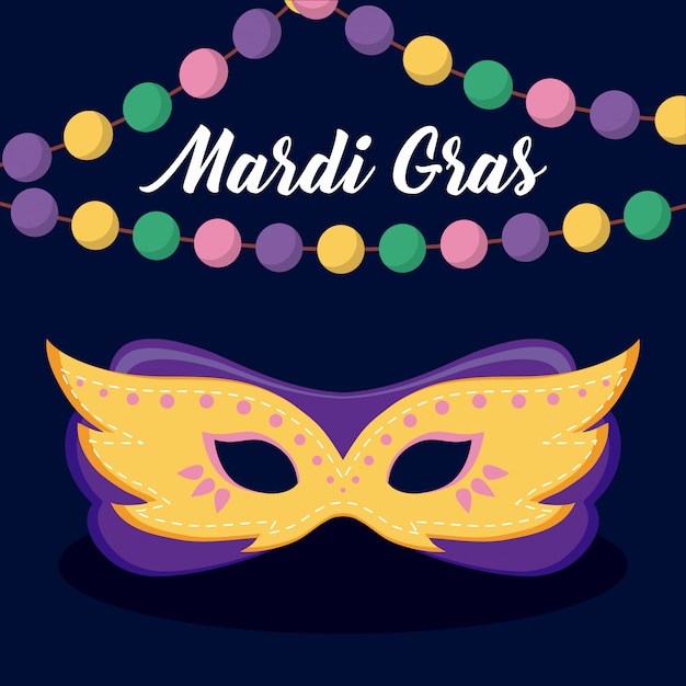 Mardi gras-kaart met masker