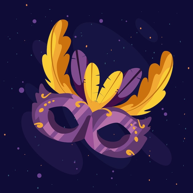 Vector mardi gras mask card