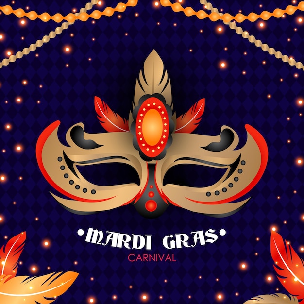 Mardi Gras Mask Illustration