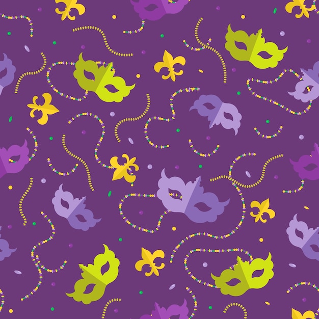 mardi gras masks and beads