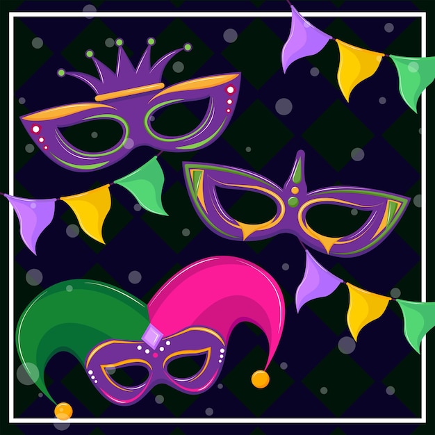 Vector mardi gras masks