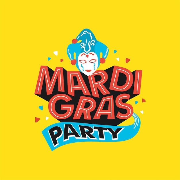 Плакат вечеринки марди гра с орнаментом маски