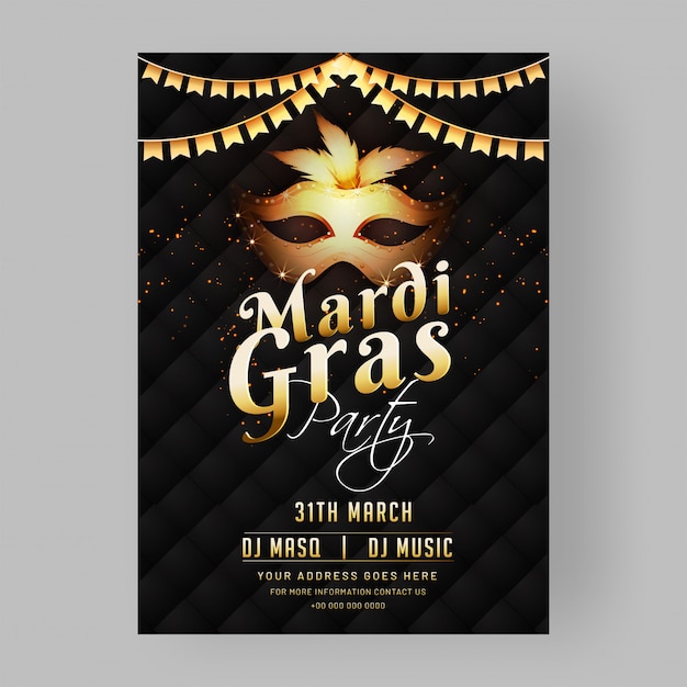 mardi gras party template 