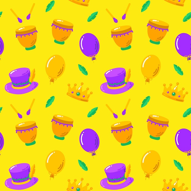 Mardi gras seamless pattern Carnaval pattern