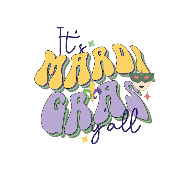 Mardi gras svg typografie ontwerp