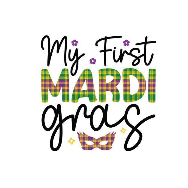 Mardi gras svg typography design