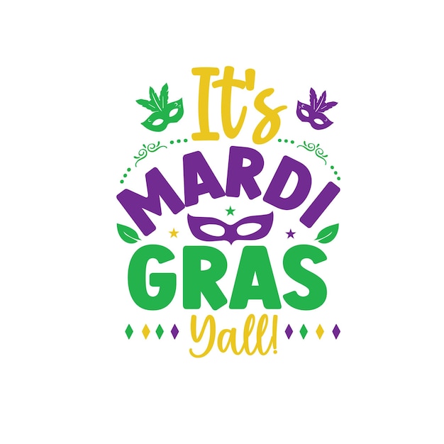 Vector mardi gras svg typography design