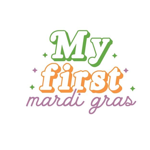 Mardi gras svg design tipografico